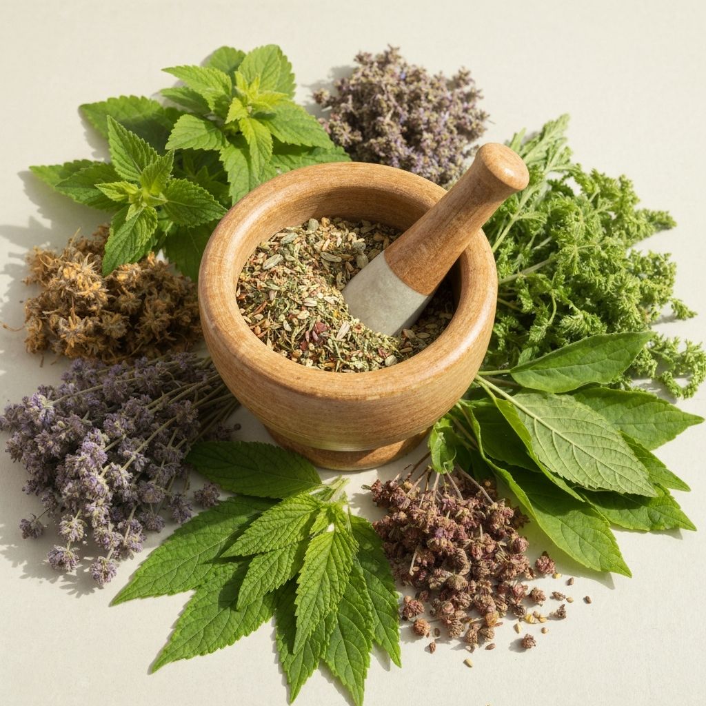 Verschiedene Heilkräuter und Pflanzen